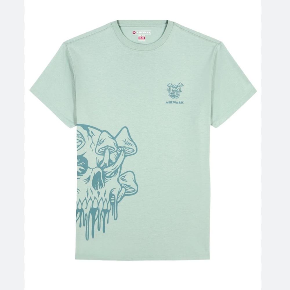 Airwalk Skull & Mushroom Print Tee